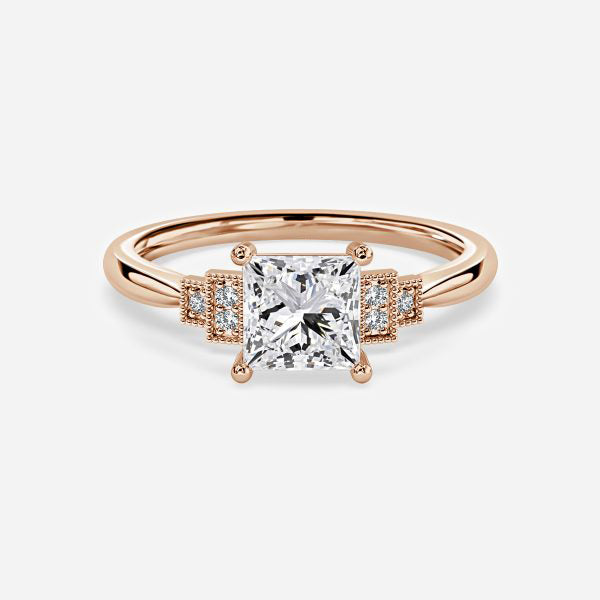 Isley Princess Three Stone Moissanite Engagement Ring