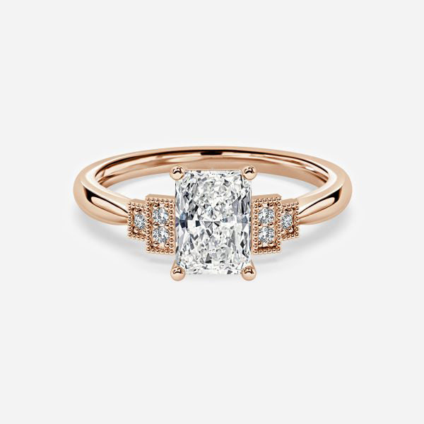 Isley Radiant Three Stone Moissanite Engagement Ring