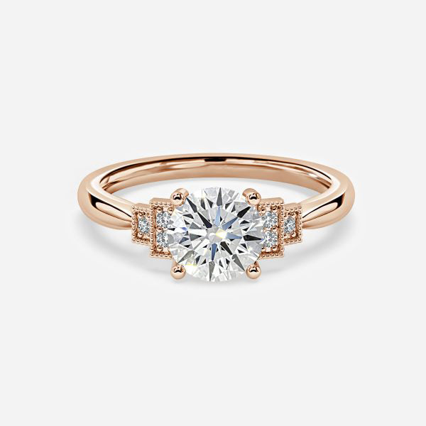 Isley Round Three Stone Moissanite Engagement Ring