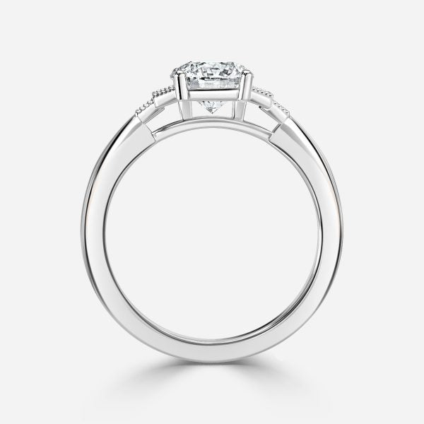 Isley Round Three Stone Moissanite Engagement Ring