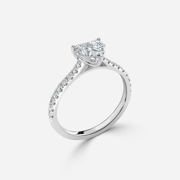 Ira Heart Diamond band Moissanite Engagement Ring