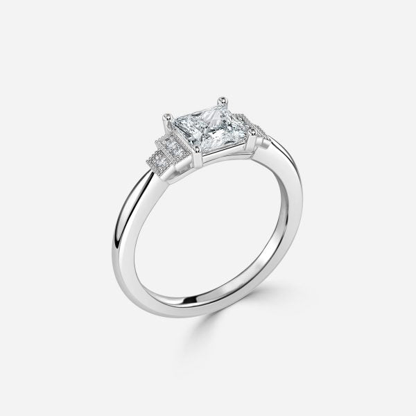 Isley Princess Three Stone Moissanite Engagement Ring