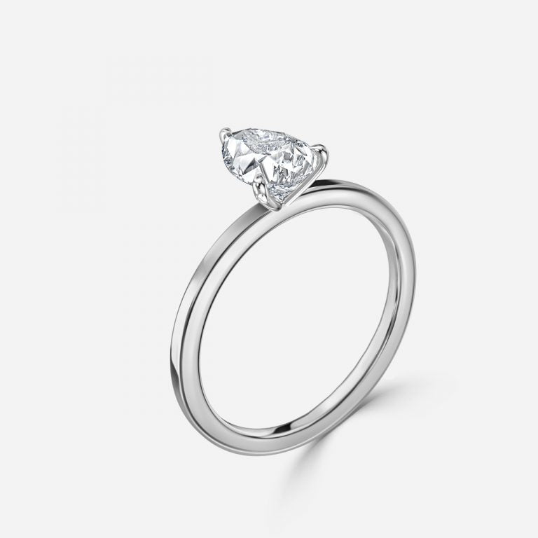 Katherine Pear Solitaire Moissanite Engagement Ring