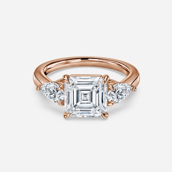 Tierney Asscher Three Stone Moissanite Engagement Ring