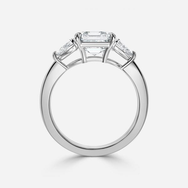 Tierney Asscher Three Stone Moissanite Engagement Ring