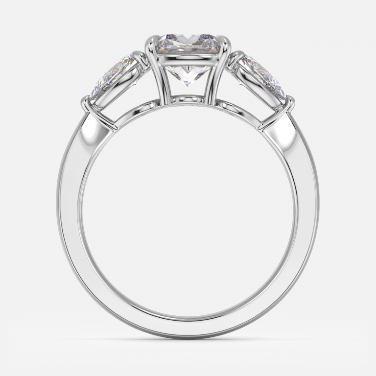 Tierney Cushion Three Stone Moissanite Engagement Ring