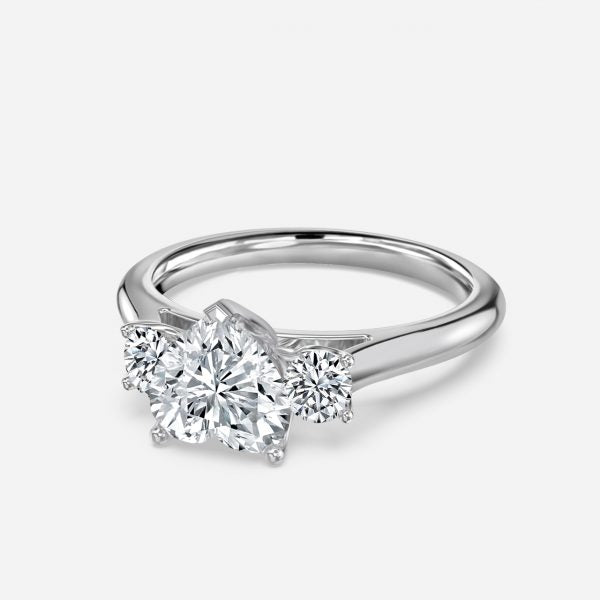 Myra Heart Three Stone Moissanite Engagement Ring