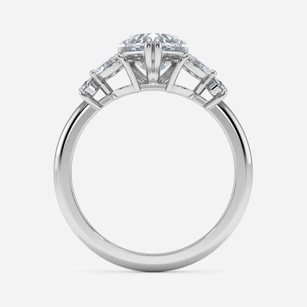 Zephyr Heart Three Stone Engagement Ring