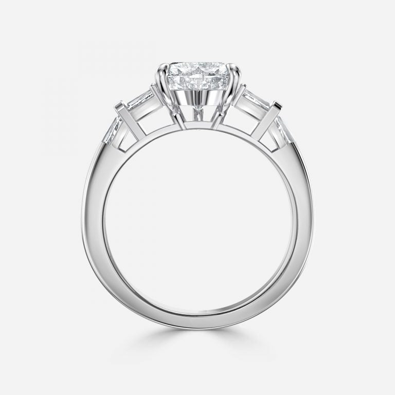 Maida Heart Three Stone Moissanite Engagement Ring