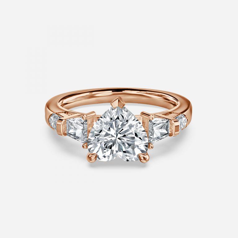 Maida Heart Three Stone Moissanite Engagement Ring