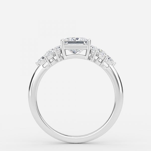 Clarity Princess Three Stone Moissanite Engagement Ring