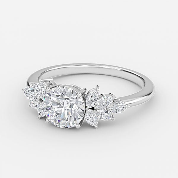 Clarity Round Three Stone Moissanite Engagement Ring