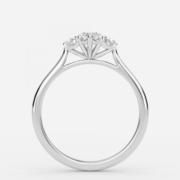 Rain Marquise Three Stone Moissanite Engagement Ring