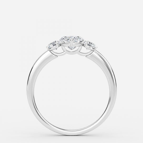 Kaori Marquise Three Stone Moissanite Engagement Ring