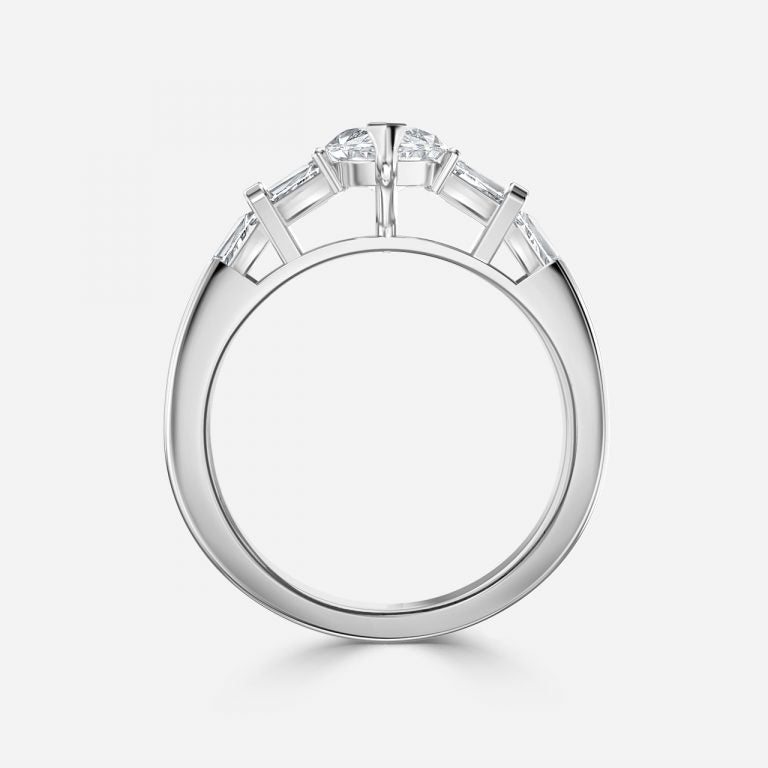 Maida Marquise Three Stone Moissanite Engagement Ring