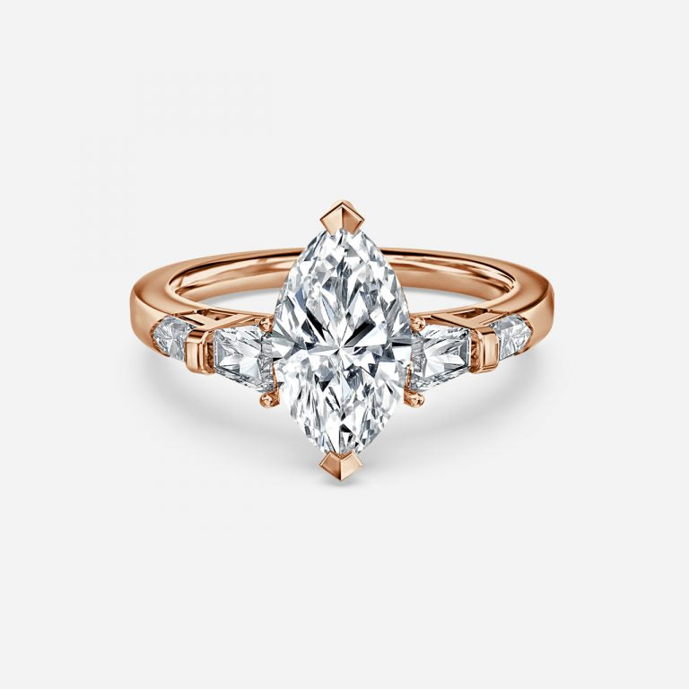 Maida Marquise Three Stone Moissanite Engagement Ring