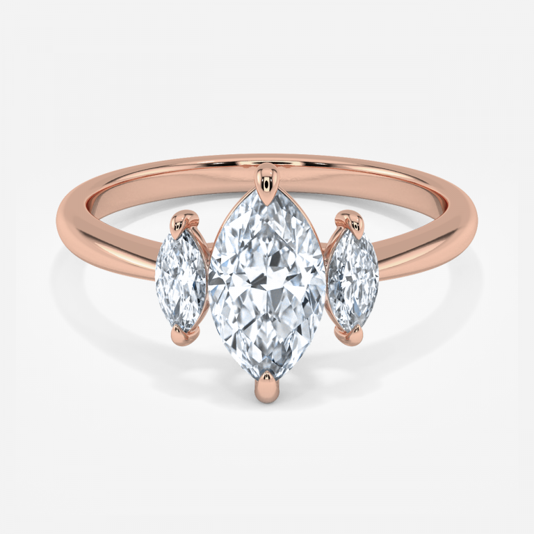 Saskia Marquise Three Stone Moissanite Engagement Ring