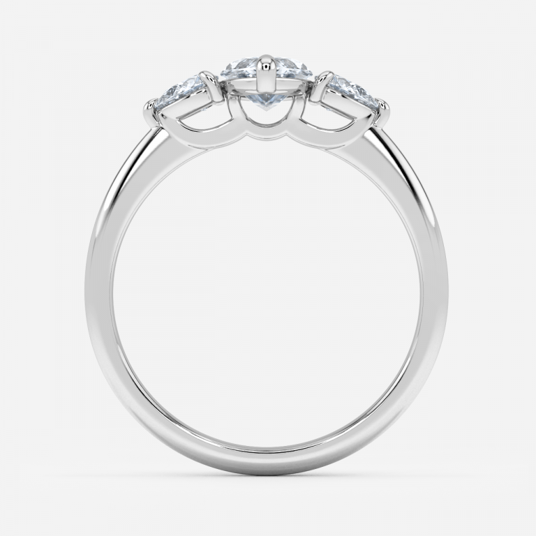 Verity Marquise Three Stone Moissanite Engagement Ring