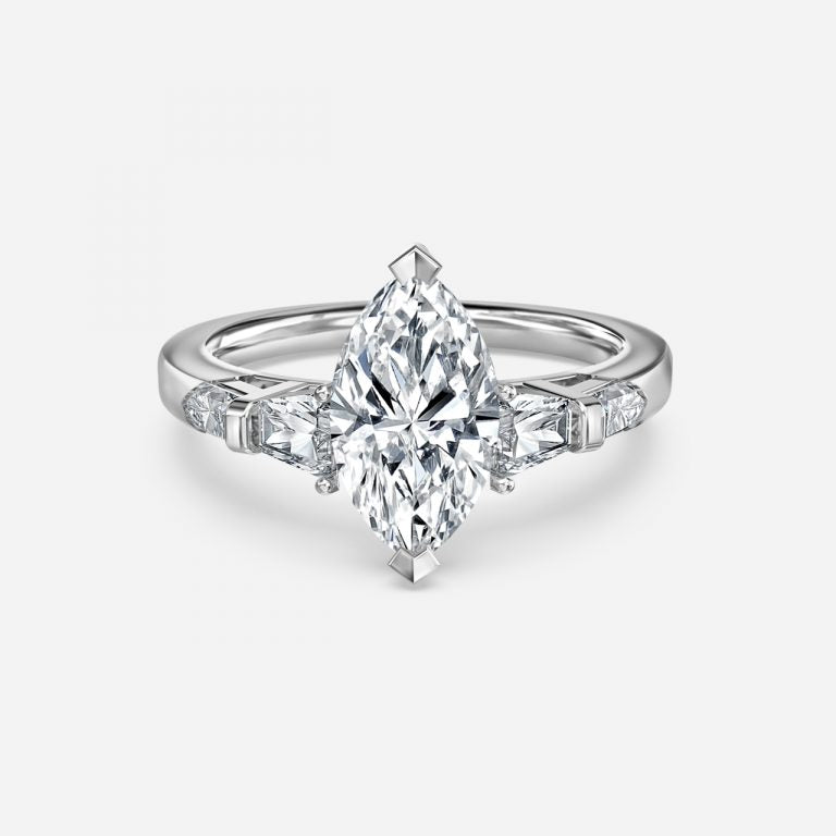 Maida Marquise Three Stone Moissanite Engagement Ring