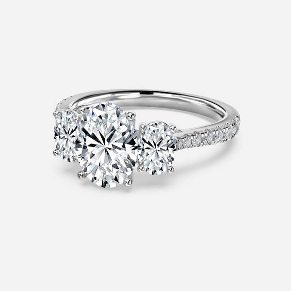 Fabian Oval Three Stone Moissanite Engagement Ring