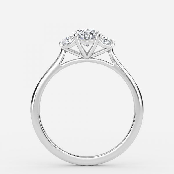 Rain Oval Three Stone Moissanite Engagement Ring