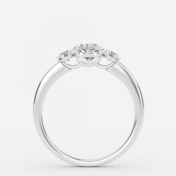 Kaori Oval Three Stone Moissanite Engagement Ring