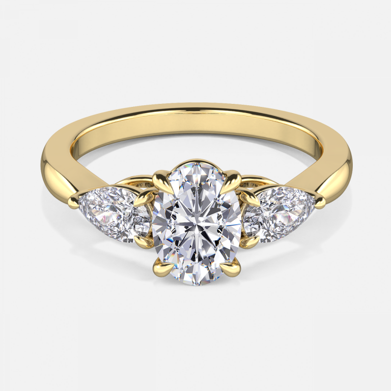 Tierney Oval Three Stone Moissanite Engagement Ring