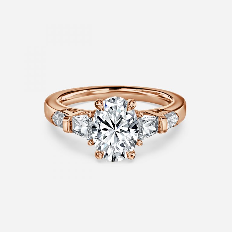 Maida Oval Three Stone Moissanite Engagement Ring