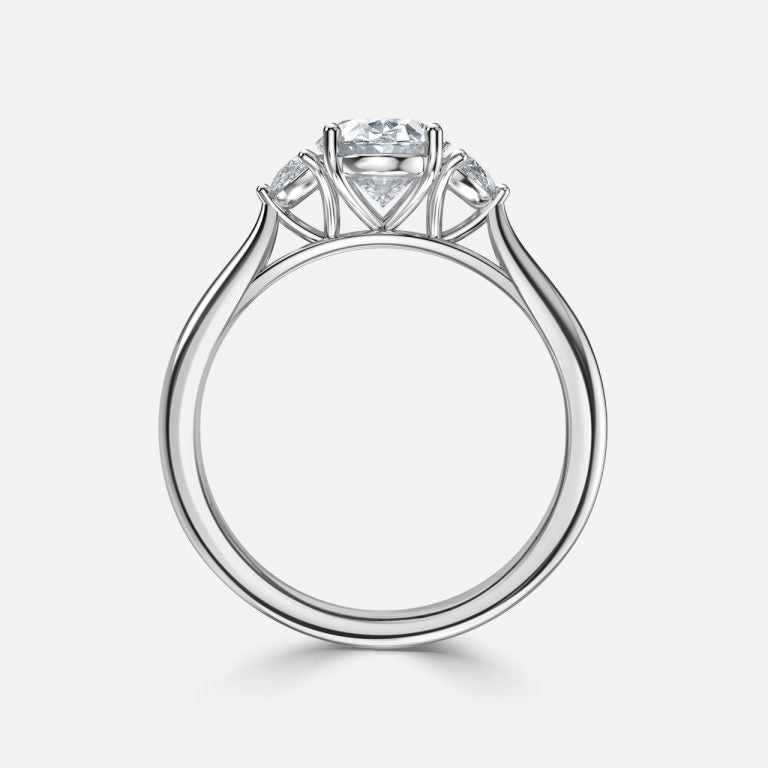 Kiara Oval Three Stone Moissanite Engagement Ring