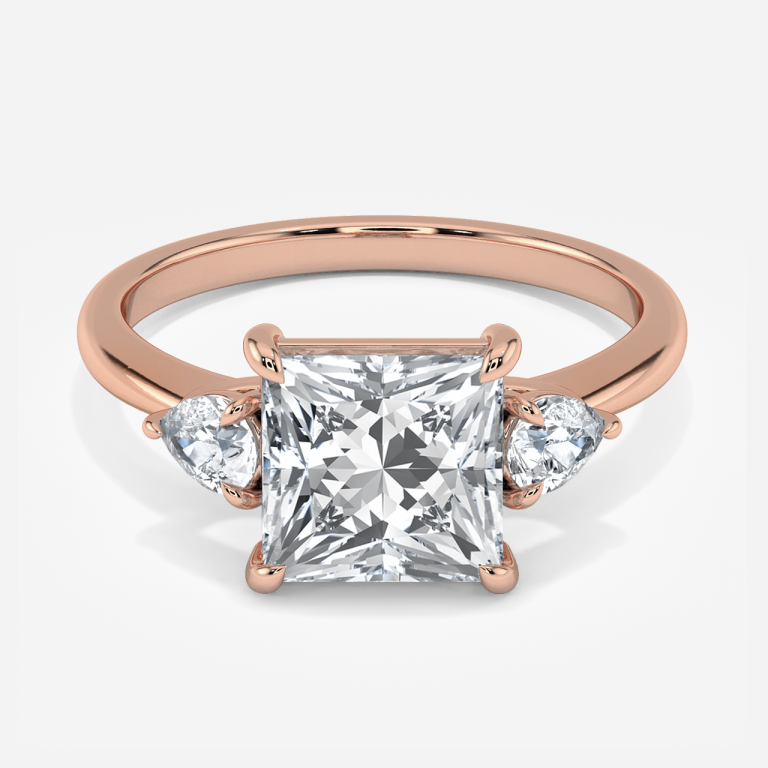 Verity Princess Three Stone Moissanite Engagement Ring