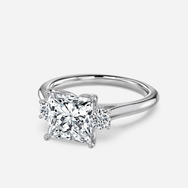 Myra Princess Three Stone Moissanite Engagement Ring