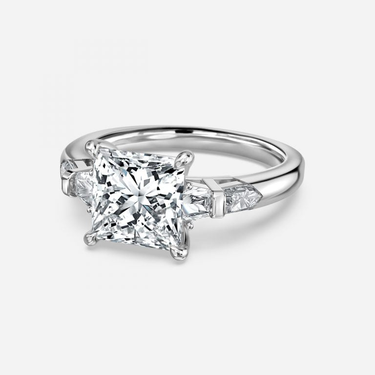 Maida Princess Three Stone Moissanite Engagement Ring