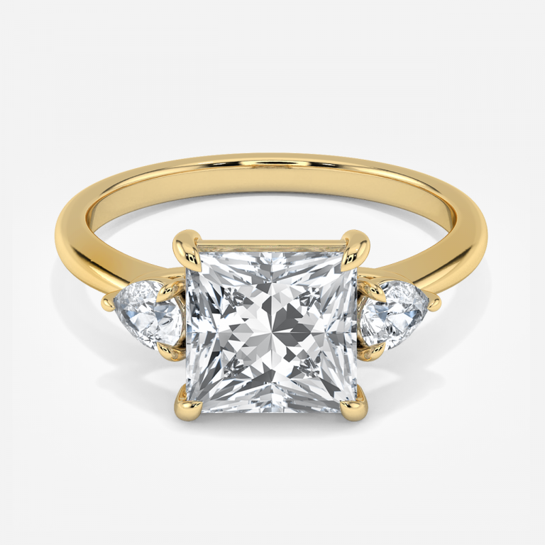 Verity Princess Three Stone Moissanite Engagement Ring