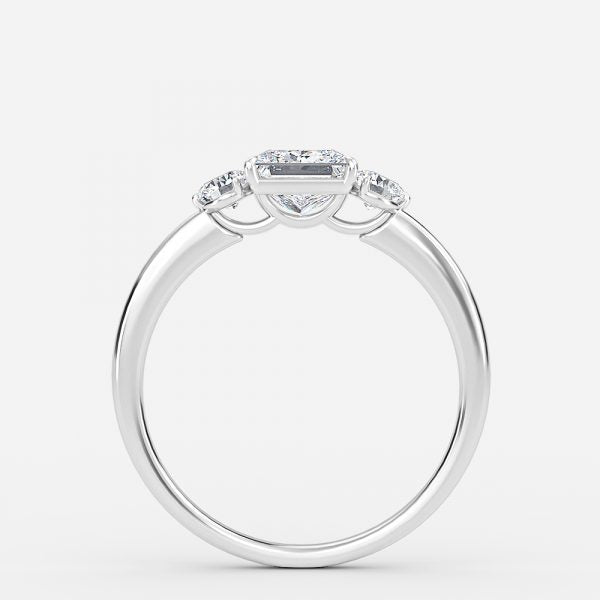 Kaori Princess Three Stone Moissanite Engagement Ring