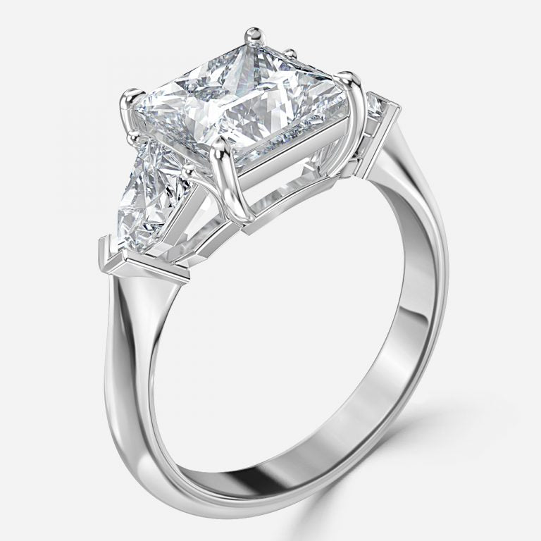 Eri Princess Three Stone Moissanite Engagement Ring