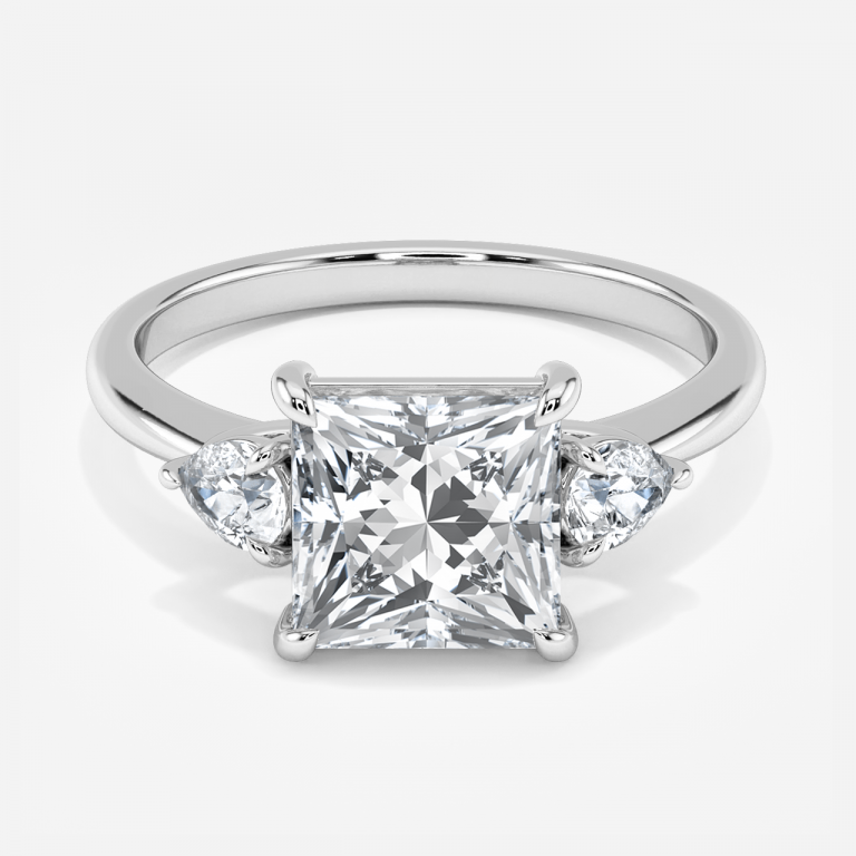 Verity Princess Three Stone Moissanite Engagement Ring