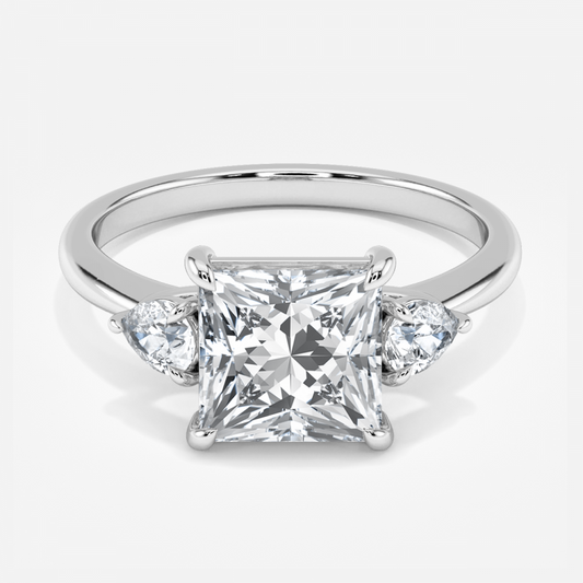 Verity Princess Three Stone Moissanite Engagement Ring