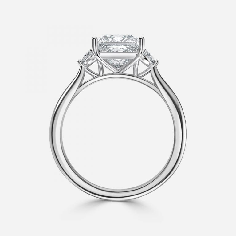 Kiara Princess Three Stone Moissanite Engagement Ring