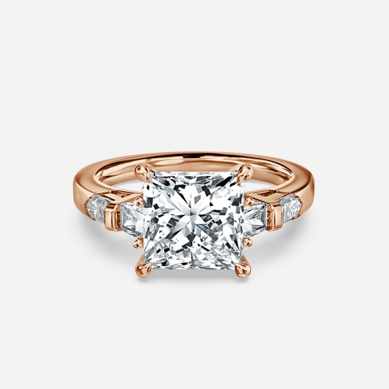 Maida Princess Three Stone Moissanite Engagement Ring