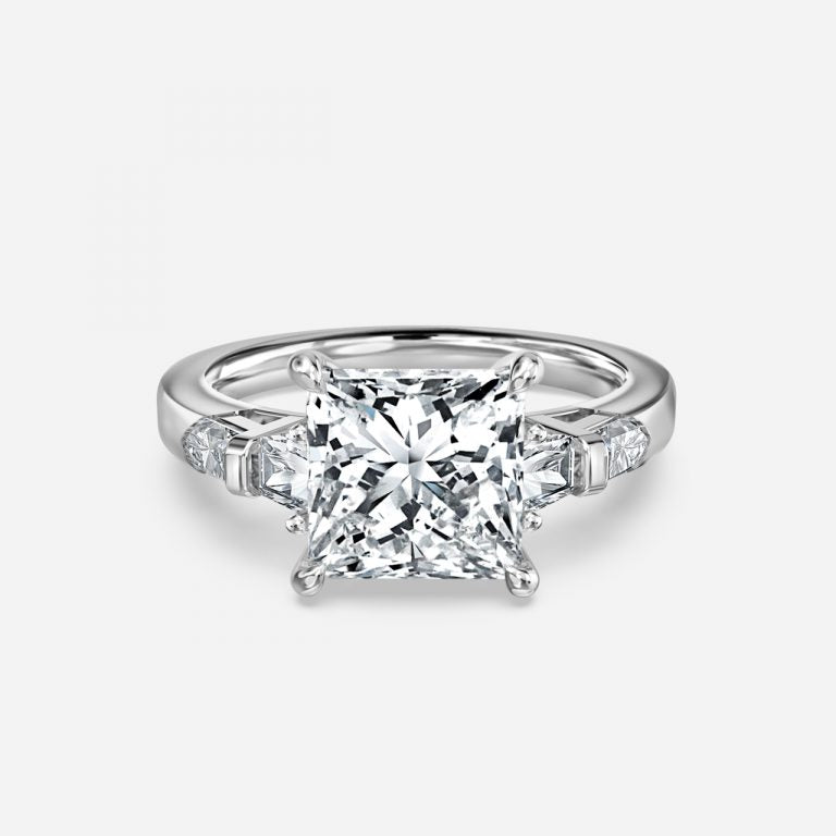 Maida Princess Three Stone Moissanite Engagement Ring