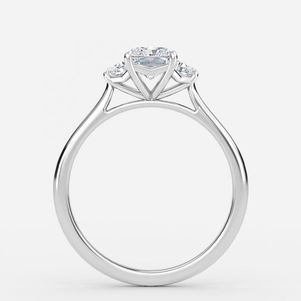 Rain Radiant Three Stone Moissanite Engagement Ring