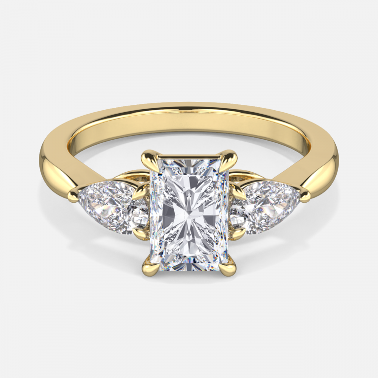 Tierney Radiant Three Stone Moissanite Engagement Ring