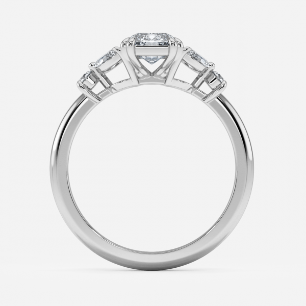 Zephyr Radiant Three Stone Moissanite Engagement Ring