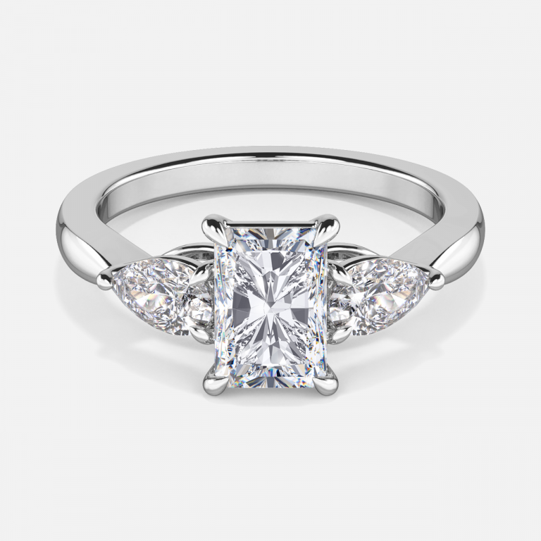 Tierney Radiant Three Stone Moissanite Engagement Ring