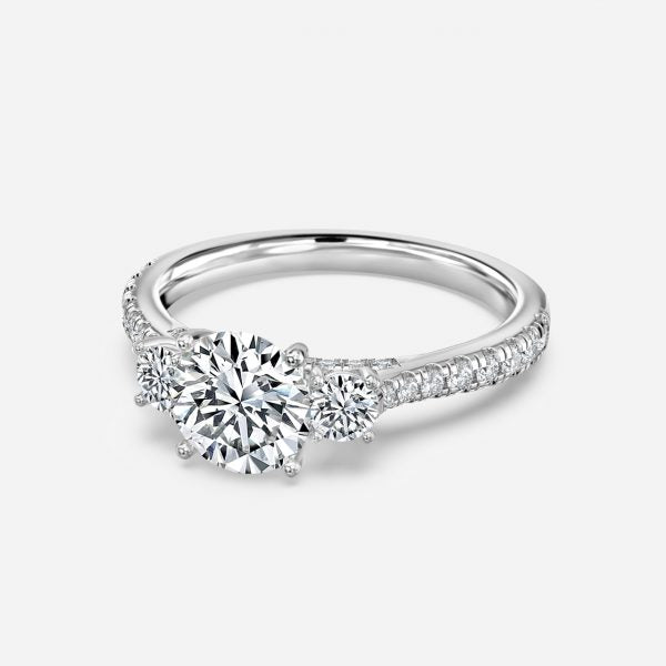 Fabian Round Three Stone Moissanite Engagement Ring