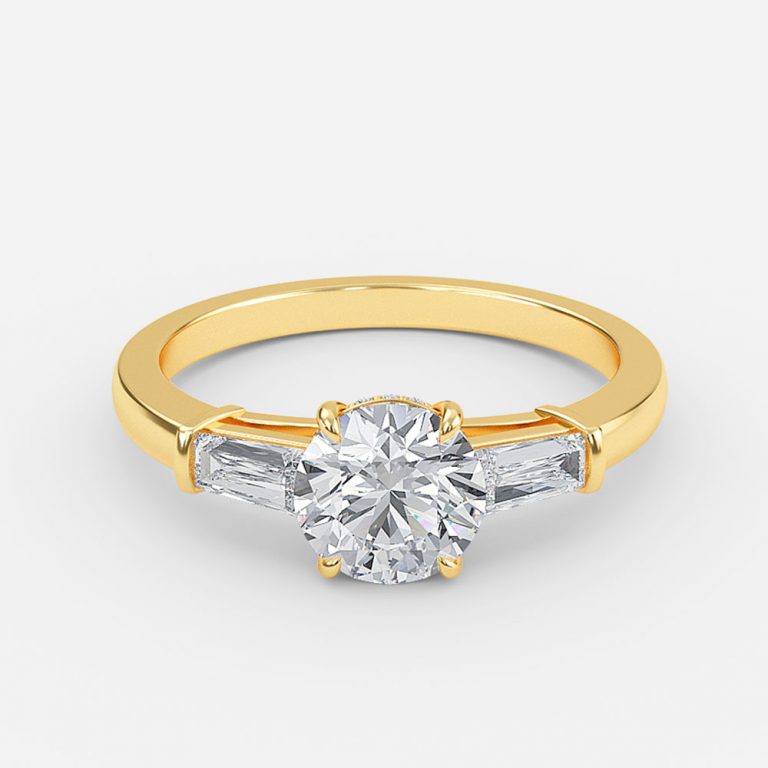 Marcelline Round Three Stone Moissanite Engagement Ring