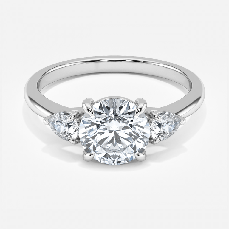 Verity Round Three Stone Moissanite Engagement Ring