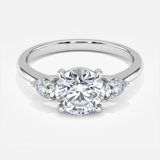 Verity Round Three Stone Moissanite Engagement Ring