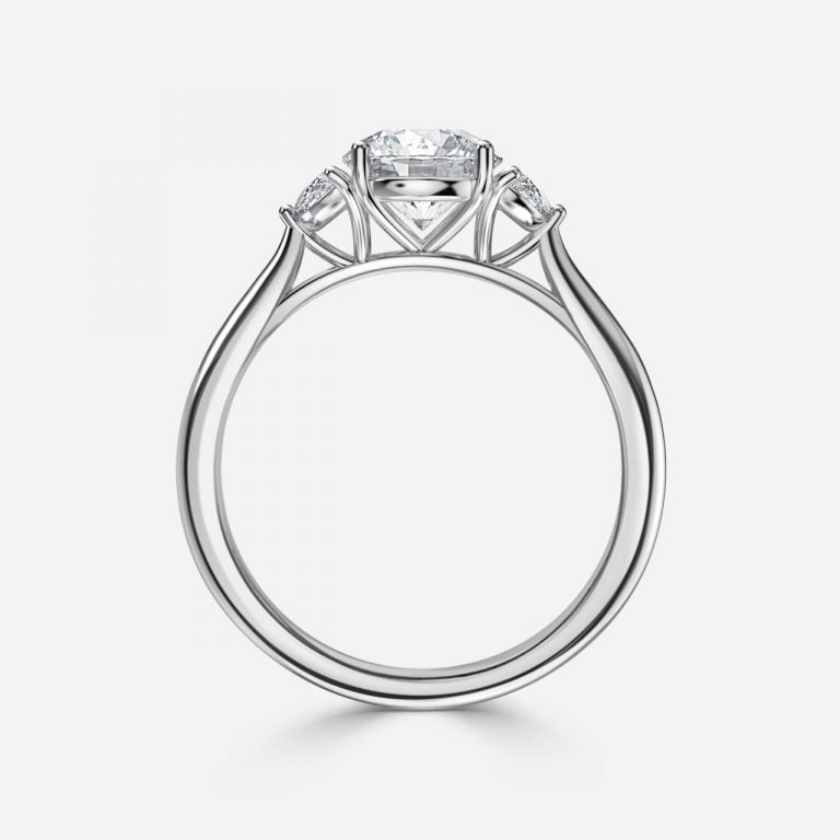 Kiara Round Three Stone Moissanite Engagement Ring