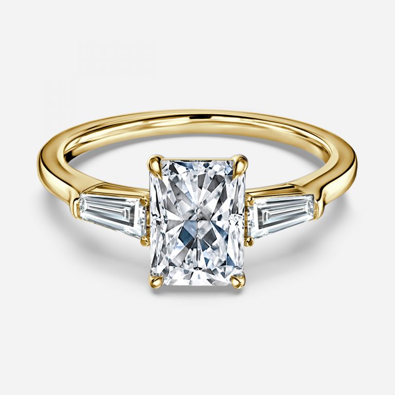 Romilly Radiant Three Stone Moissanite Engagement Ring